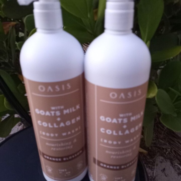 SET! Oasis Goats Milk Collagen Body Wash Orange Blossom JUMBO 40fl oz/1183ml